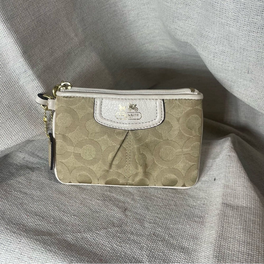 Coach Khaki Signature Wristlet